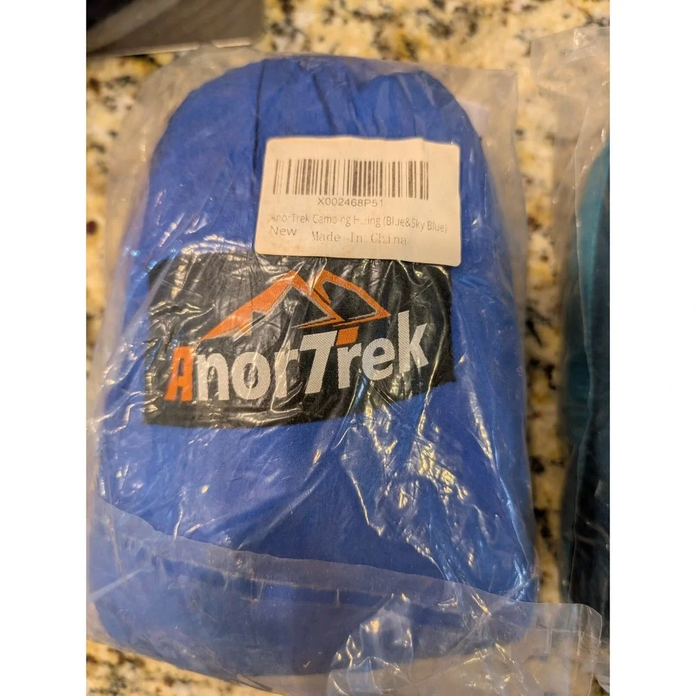AnorTrek Camping Hammock Double & Single Lightweight Portable Blue Sky Blue